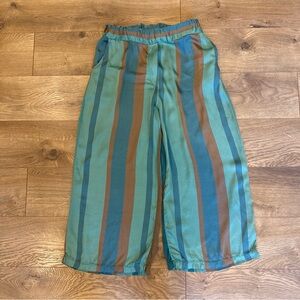 LOLA Pants Womens Small Silk Blend Pull On Wide Leg Luxe Made in Italy Colorful